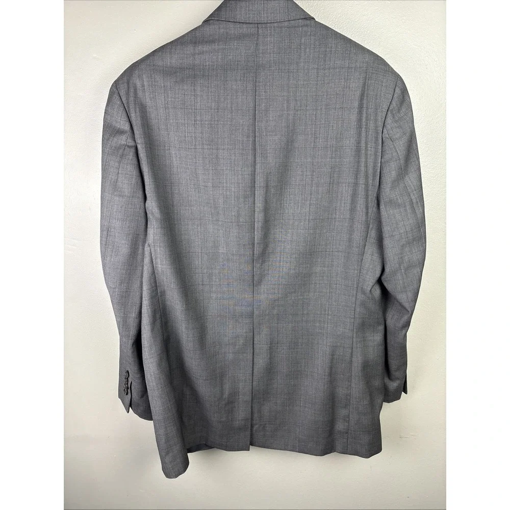 Ralph Lauren 42L Gray Windowpane Check Tweed sport coat Jacket blazer Preppy